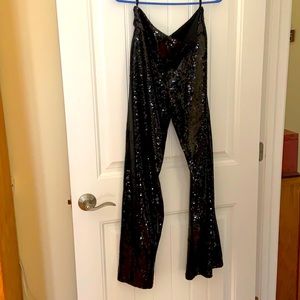 WHBM black sequin pants